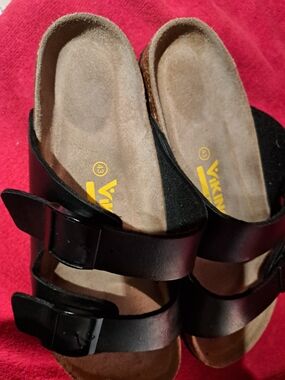 Viking Black Double-Buckle Men's Comfort Sandals